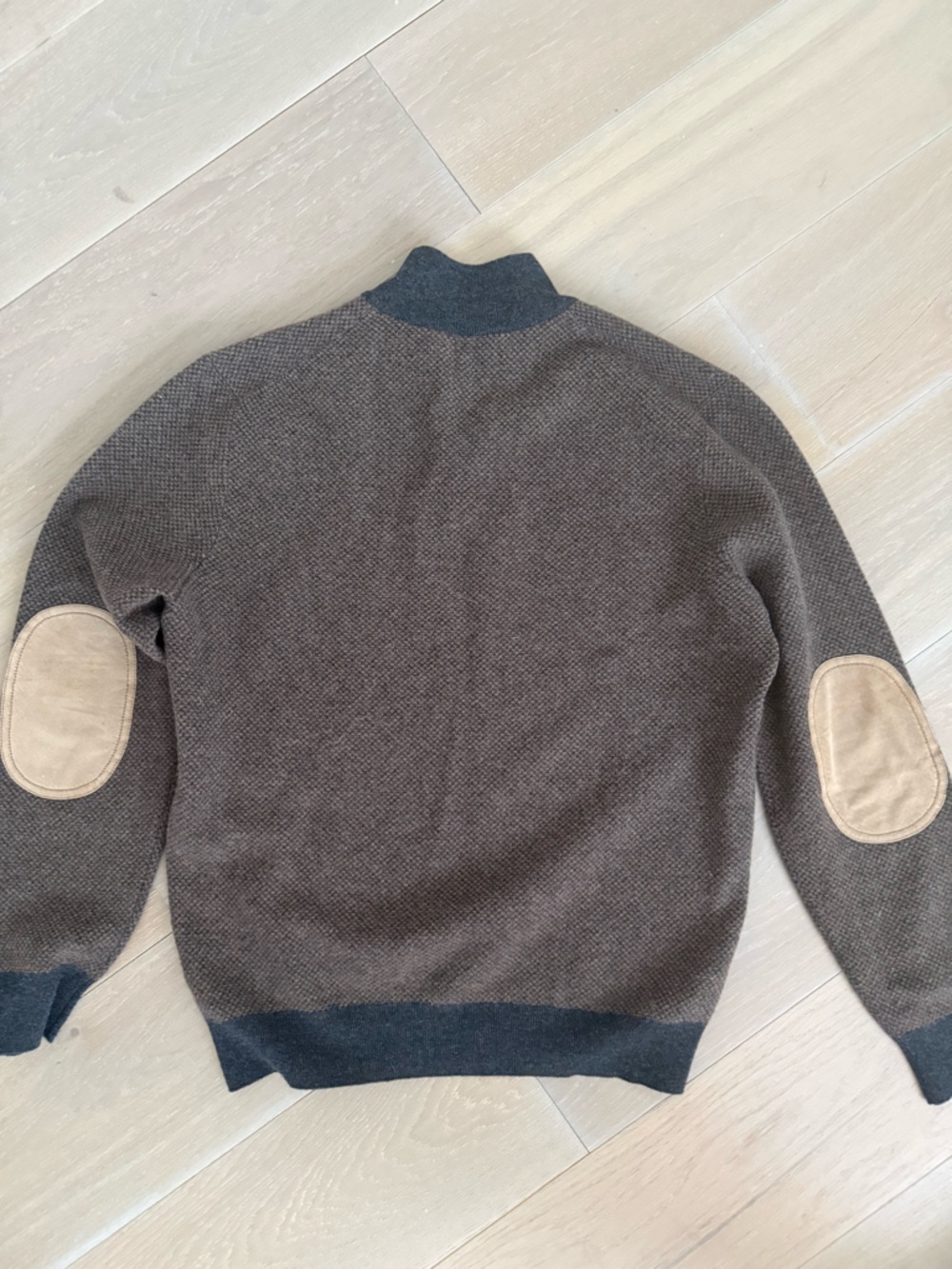 Ermenegildo Zegna Brown Textured Zip-Up Knit Sweater - Picture 3 of 6